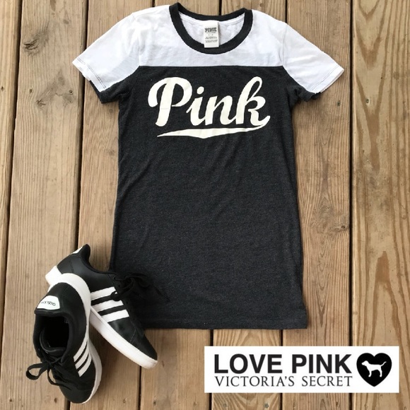 PINK Victoria's Secret Tops - Victoria’s Secret PINK Short Sleeve Logo Tee